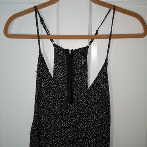 Lulu’s black and white print jumpsuit